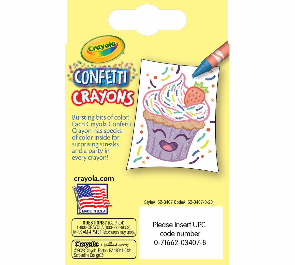 Crayola Confetti Crayons, Multi Color 24 Crayons Crayola