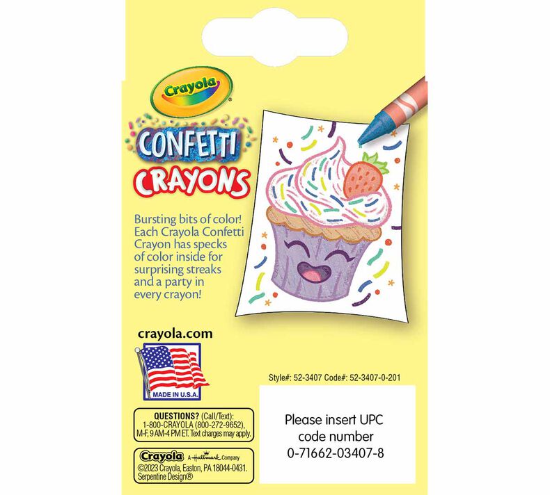 Crayola Confetti Crayons, Multi Color Crayons, School Supplies, Kids  Coloring Supplies, 24 Ct