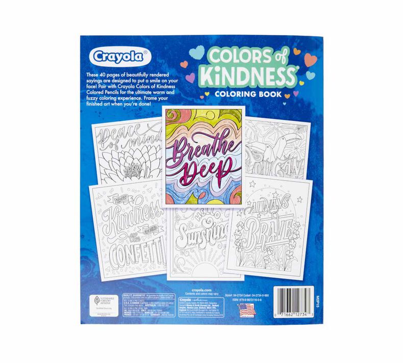 Crayola Colors of Kindness Adult Coloring Book, Pack of 4
