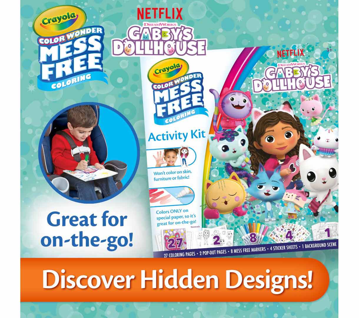 Gabby's Dollhouse Color Wonder Mess Free Coloring Set | Crayola