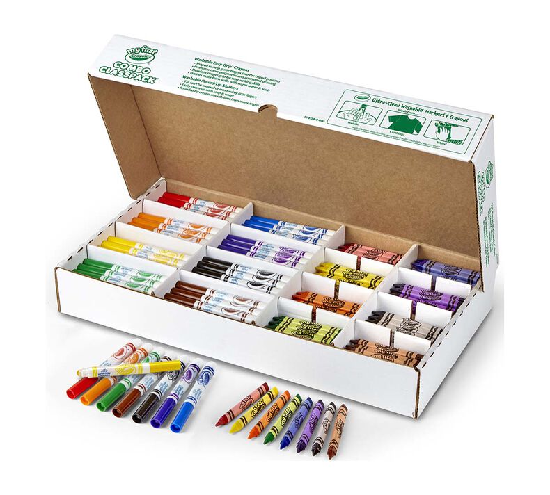 My First Crayola Classpack Combo, Crayons & Markers, 128 Count, 8 Colors