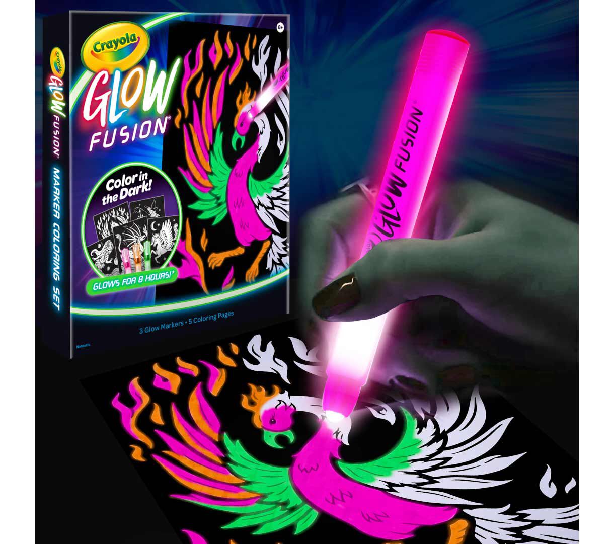 Crayola Glow in the Dark Coloring Set Mythical Creatures Crayola