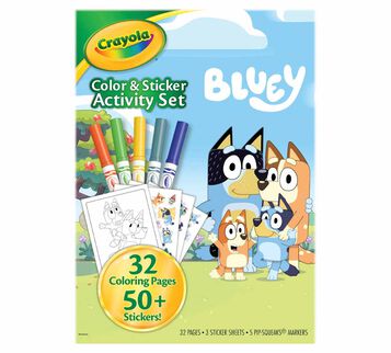 Disney Bluey Color and Sticker Activity Set with Markers front view.