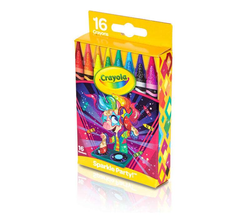 Unicorn Glitter Crayons, 16 Count