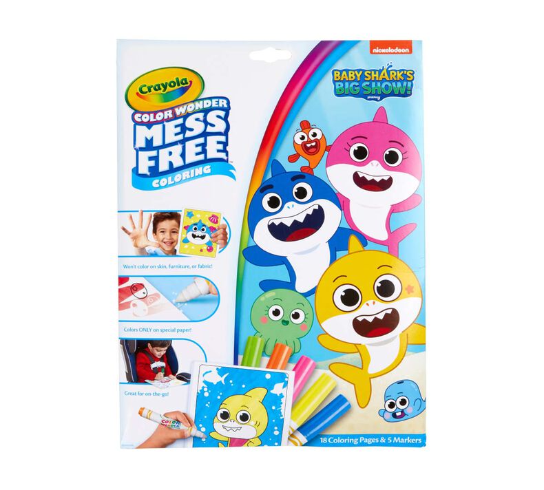 Color Wonder Mess Free Baby Shark's Big Show Coloring Pages & Markers