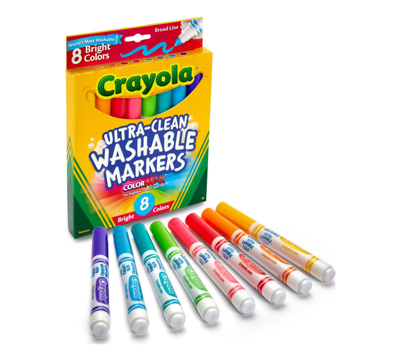 Ultra Clean Markers, Broad Line, Bright, 8 Count