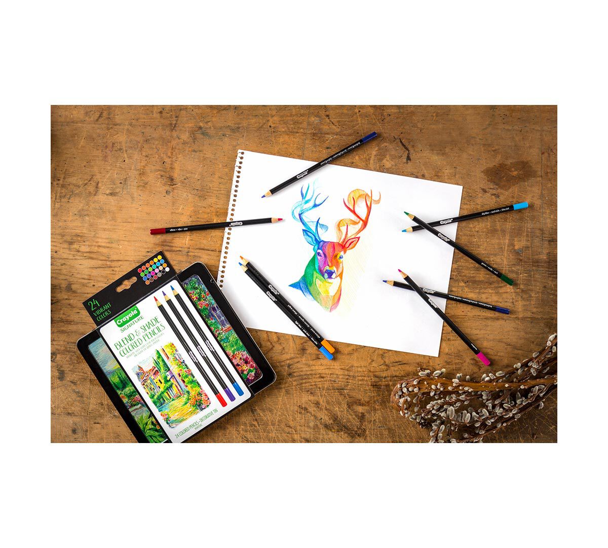 crayola signature blend shade colored pencils 50 ct storage tin