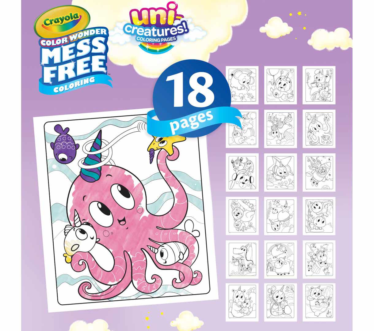 Color Wonder Mess Free Uni-Creatures Coloring Set | Crayola