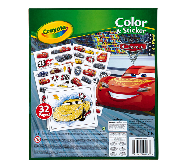Cars 3 Color and Sticker Book