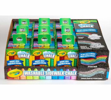 16ct Sidewalk Chalk Display Tray with 12 Individual Boxes