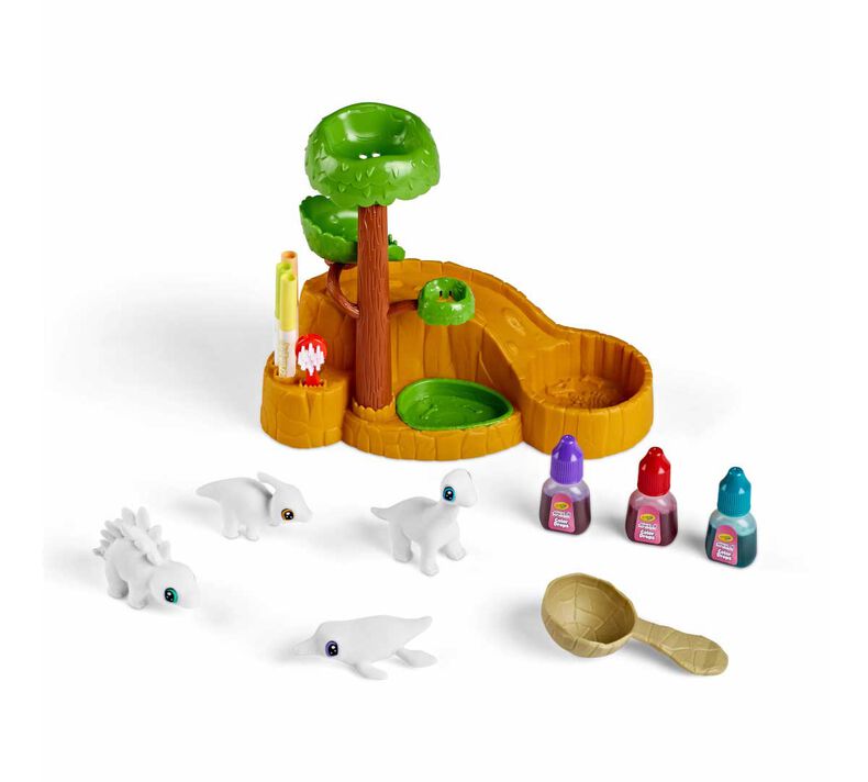 CRAYOLA Washimals Pets - Dinosaur Waterfall Playset | Includes Washable  Marker Pens & Inks | Kids Colouring Craft Kit | Ideal for Kids Aged 3+