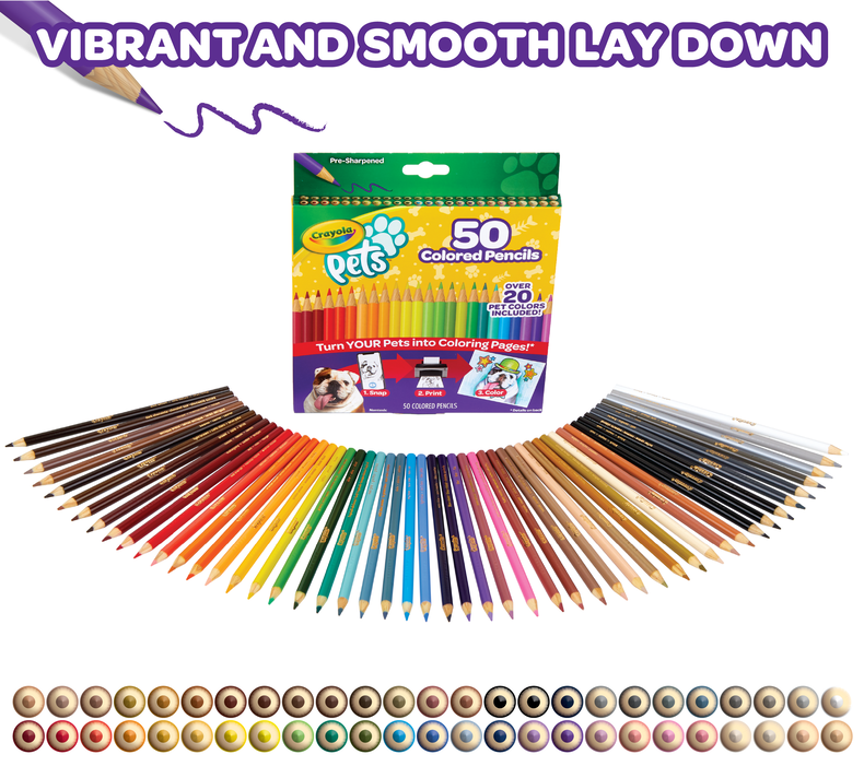 Crayola Pets Colored Pencils, 50 Count