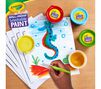 Spill Proof Washable Paint, 5 count. Seahorse painting surrounded by 5 paint cups. 