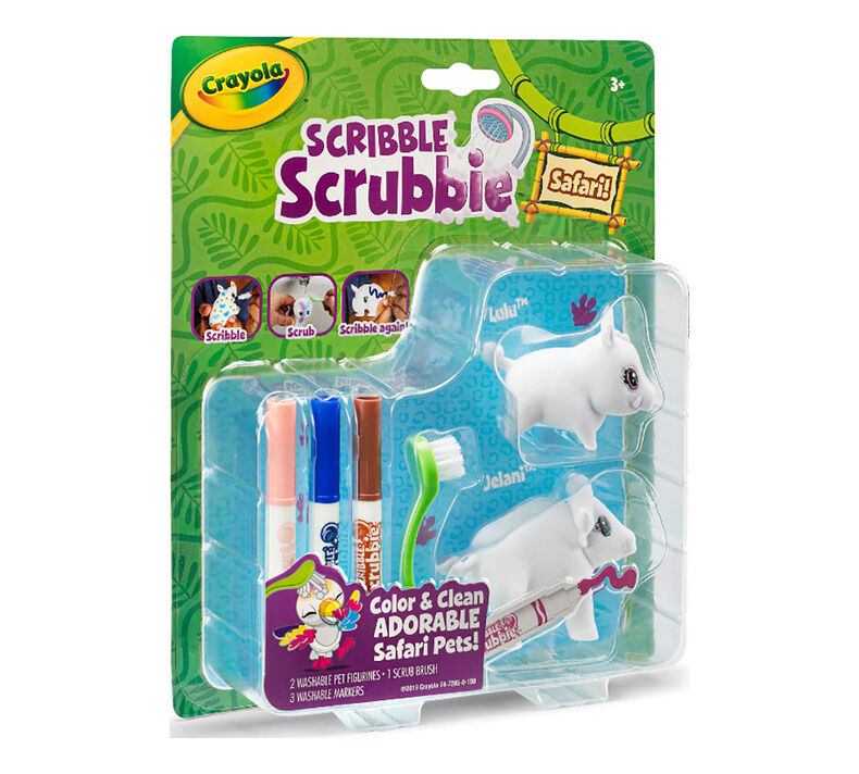 Scribble Scrubbie Safari Animals, Warthog & Buffalo, 2 Count