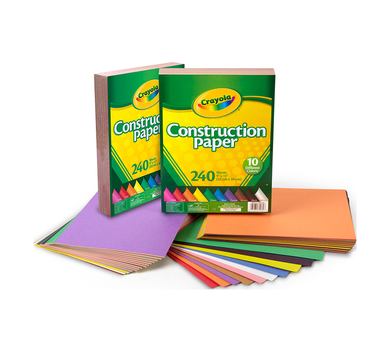 Construction Paper 240 ct, 10 Colors- 2 Pack Bundle