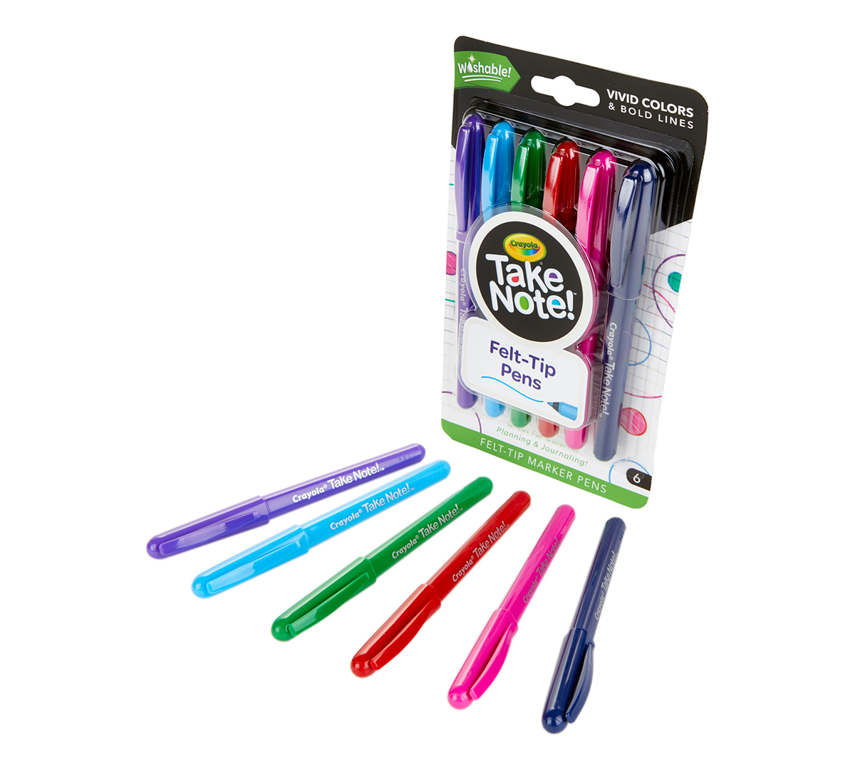Details about   Crayola Take Note Felt Tip Marker Pens Washable Brand New 