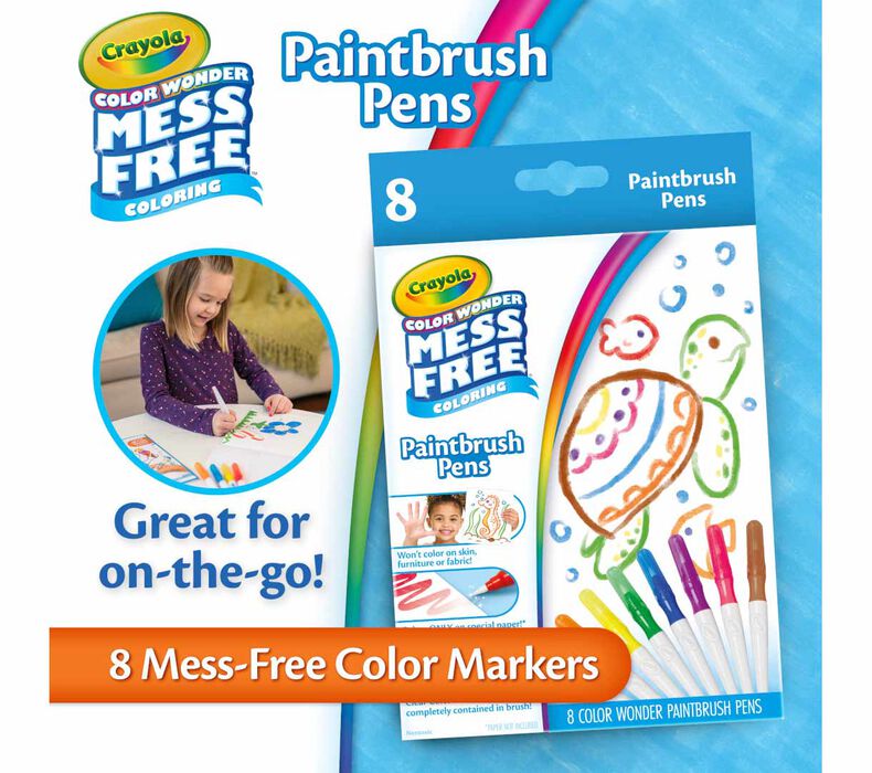 Color Wonder Mess Free Paintbrush Pens, 8 count
