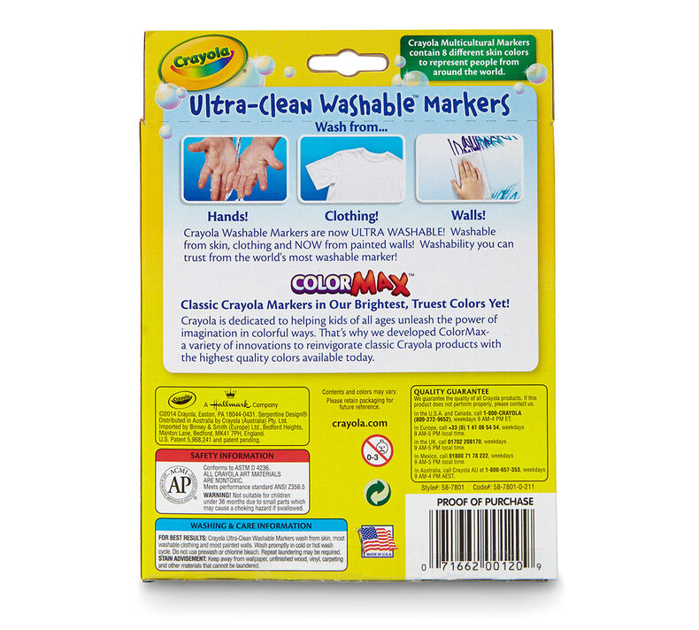 Ultra-Clean Markers, Broad Line, Multicultural, 8 ct.