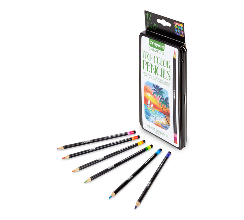 Crayola Tri-Shade Colored Pencils with Decorative Tin