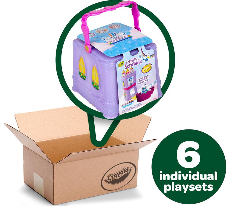Scribble Scrubbie Peculiar Pets Palace Playset Bulk Case, 6 Individual Playsets