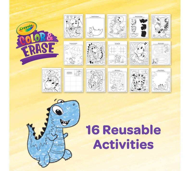 Crayola Dinosaur Color & Erase Reusable Activity Pad and Markers, 1 ct -  Pay Less Super Markets