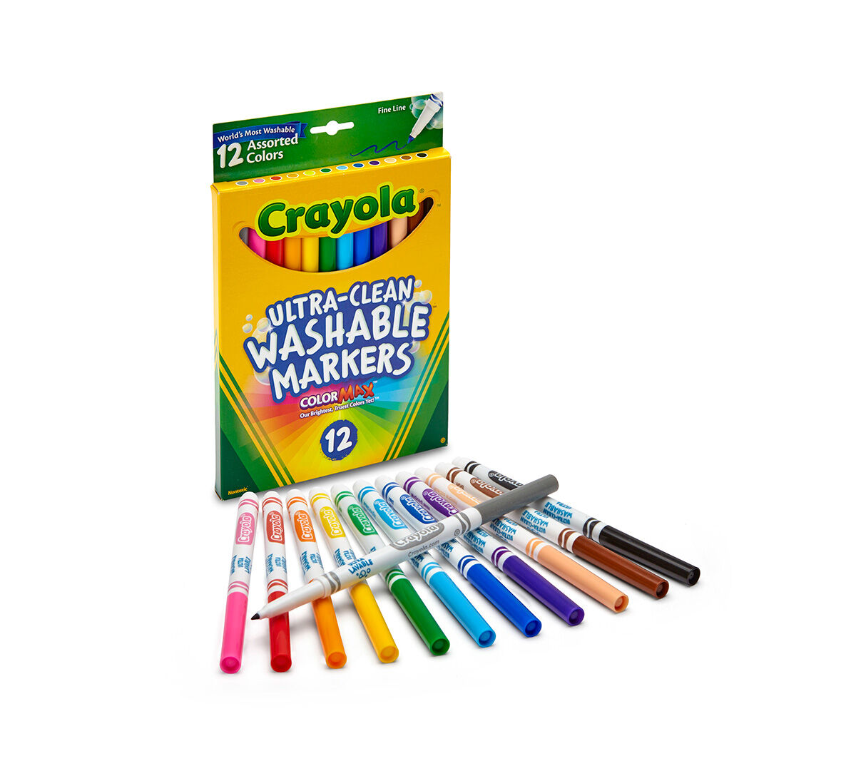 【即納】 Ultra-Clean Washable Fine Line Markers - 12 Count | Crayola マーカー・蛍光ペン