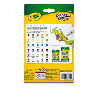 Crayola Twistables Colored Pencils, Always Sharp, Art Tools for Kids