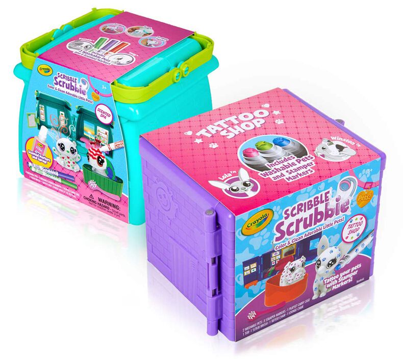 2-in-1 Scribble Scrubbie Pets Tattoo Shop & Scented Spa Playsets