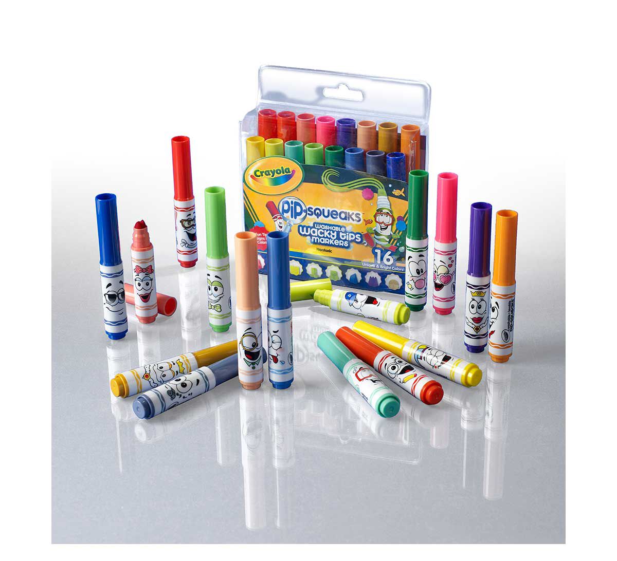 PipSqueaks Washable Markers with Wacky Tips, 16 Count Crayola