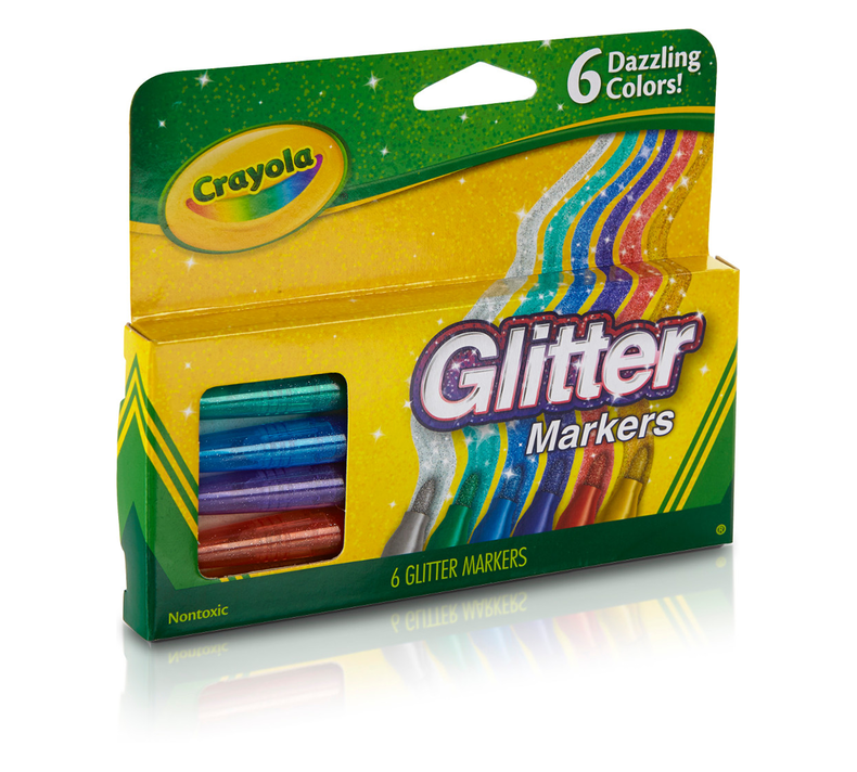 Crayola Washable Paint Pots, Glitter Paints, 6 Count