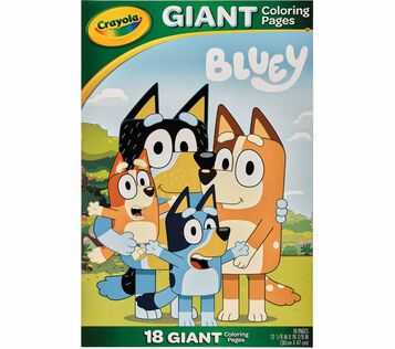 Giant Coloring Pages, Bluey, 18 pages front view. 