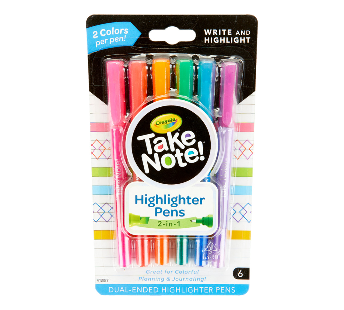 Ideal for Home Office Pack of 6 Highlighter Pens School Use Assorted Colours U.Highlight