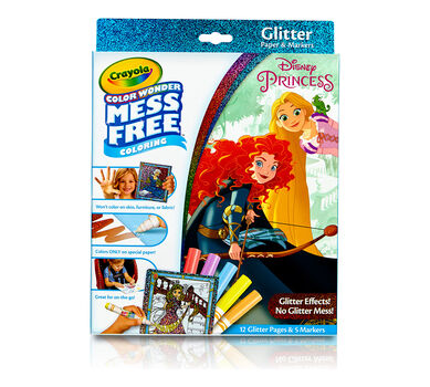 color wonder glitter paper and markers box set disney princess crayola