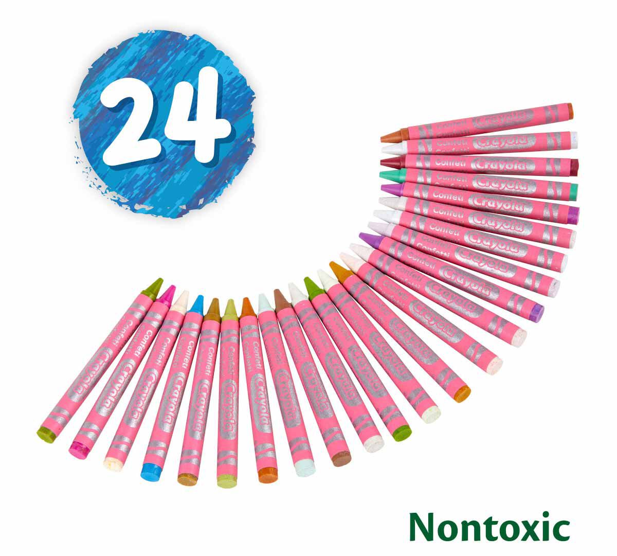 Crayola Confetti Crayons, Multi Color 24 Crayons Crayola