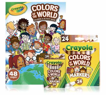 Colors of the World coloring book with crayons and markers