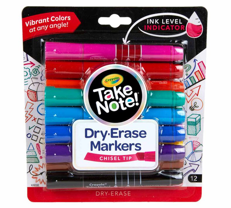 Crayola Take Note! Markers, Dry-Erase, Fine Line - 4 markers