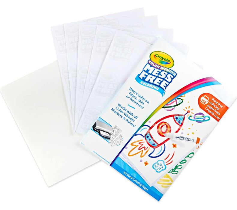 Crayola Color Wonder Mess Free Blank Coloring Pages, 50 ct