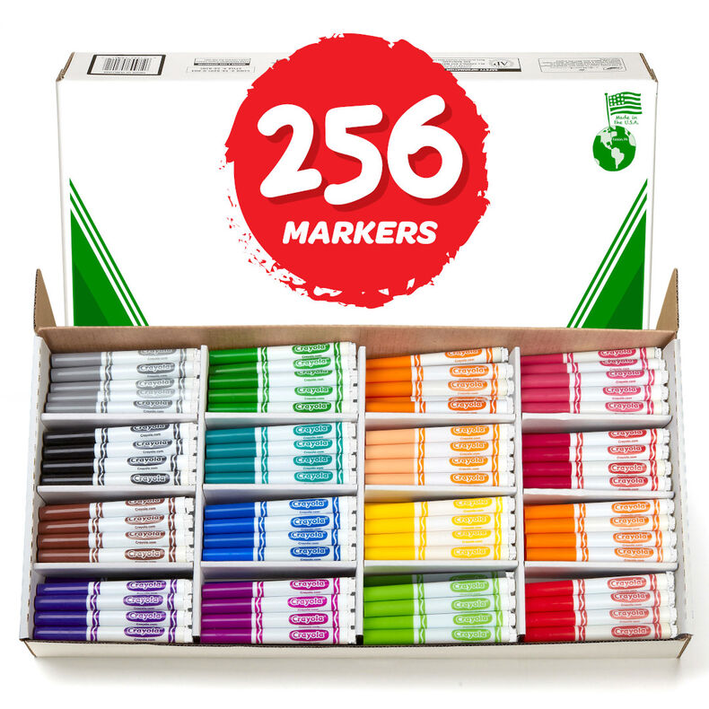 Cra-Z-art Washable Broadline Markers Bulk Class Pack 256ct 16 Assorted  Colors