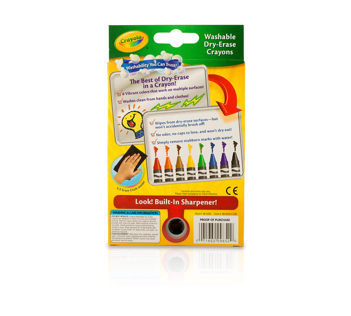 Crayola; Dry-Erase Crayons; Art Tools; 8 Count; Washable
