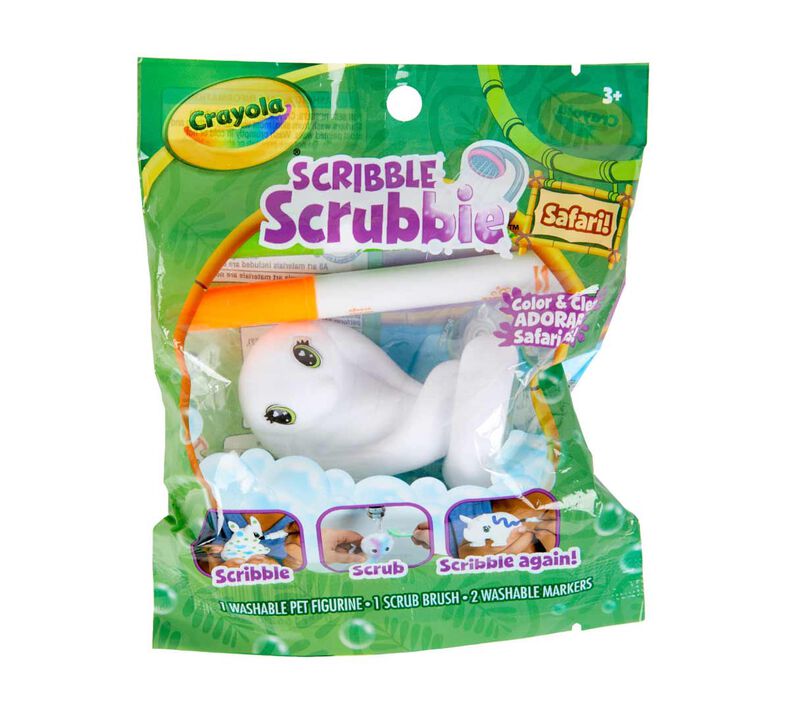 Scribble Scrubbie Safari Animal,  Mystery 1 count