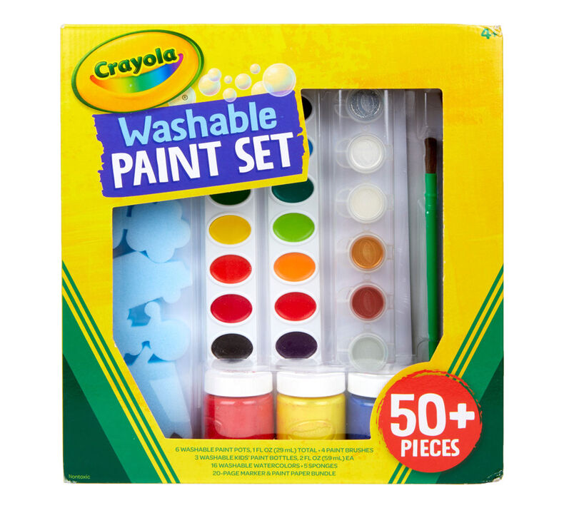 Washable Paint Set, Over 50 Pieces