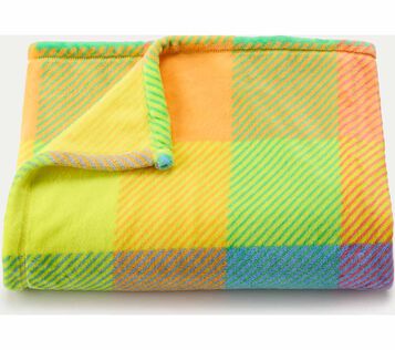 Crayola® X Kohl's Crayola Plush Throw Blanket, Multi Plaid. Folded blanket