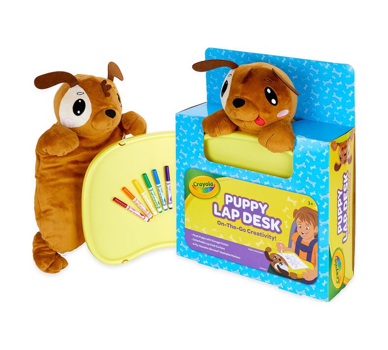 Crayola Travel Lap Desk With Storage Bunny Plush And Markers