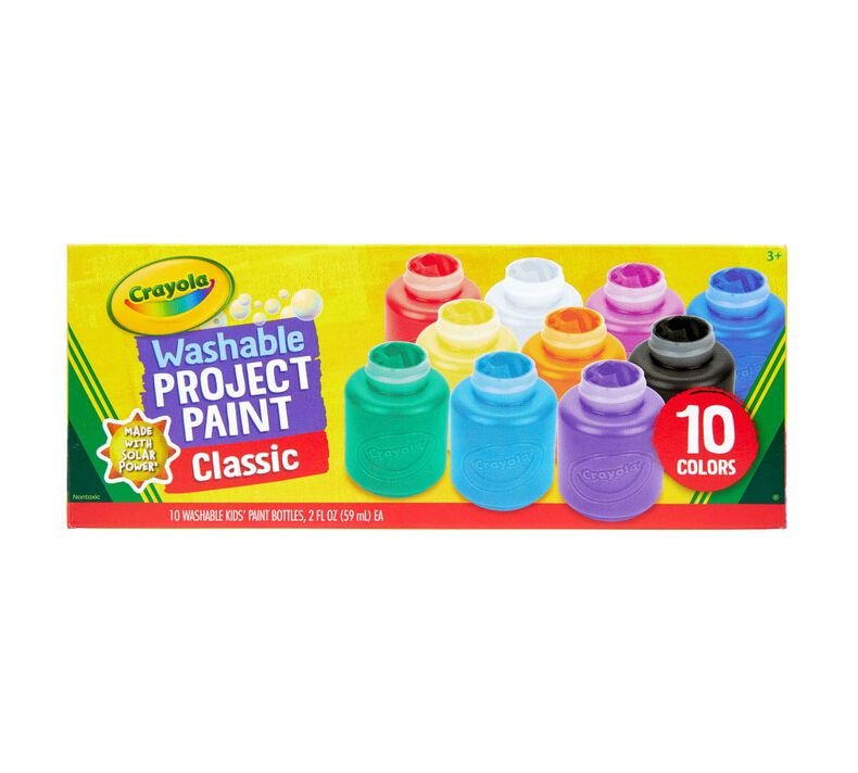 Crayola® Neon Washable Kid's Paint, 2 Oz, Assorted Colors, Set Of 10 Paints