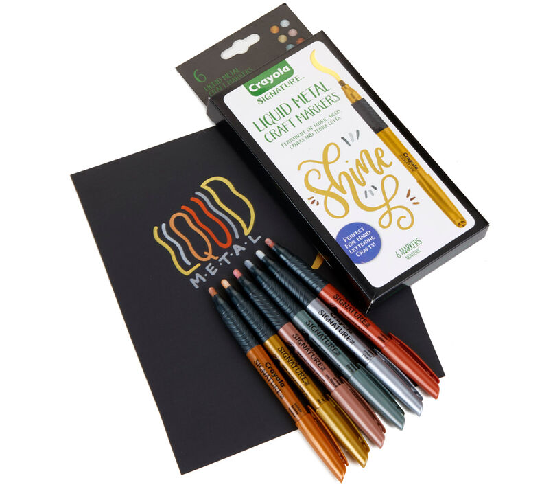 Crayola Signature 6 Liquid Metal Craft Markers - Item 58-6702 
