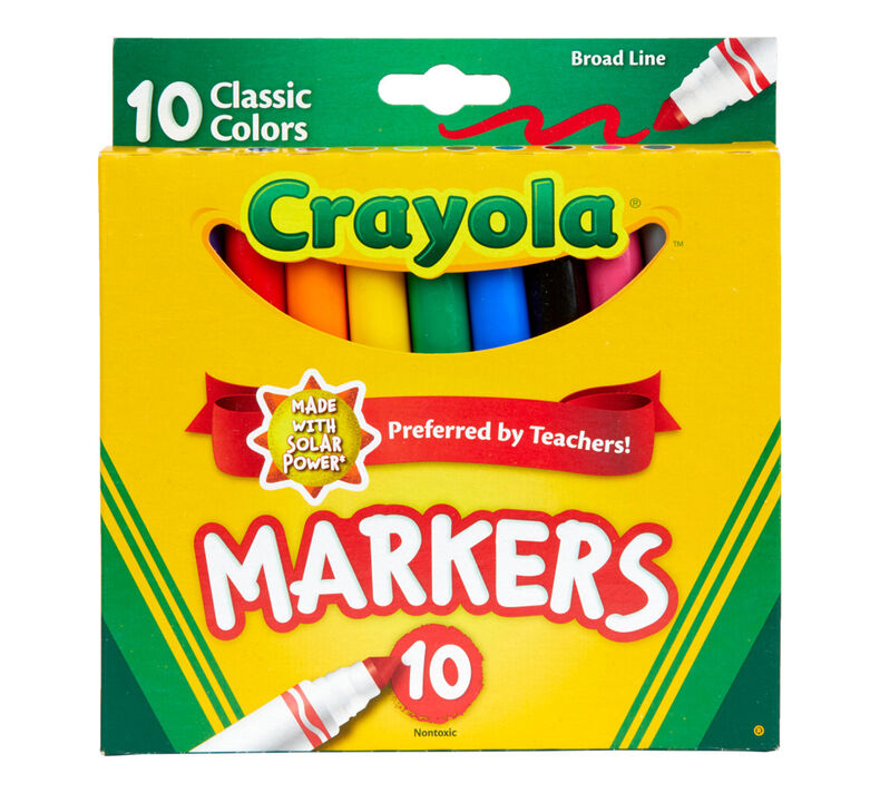 Broad Line Markers, Classic Colors, 10 Count