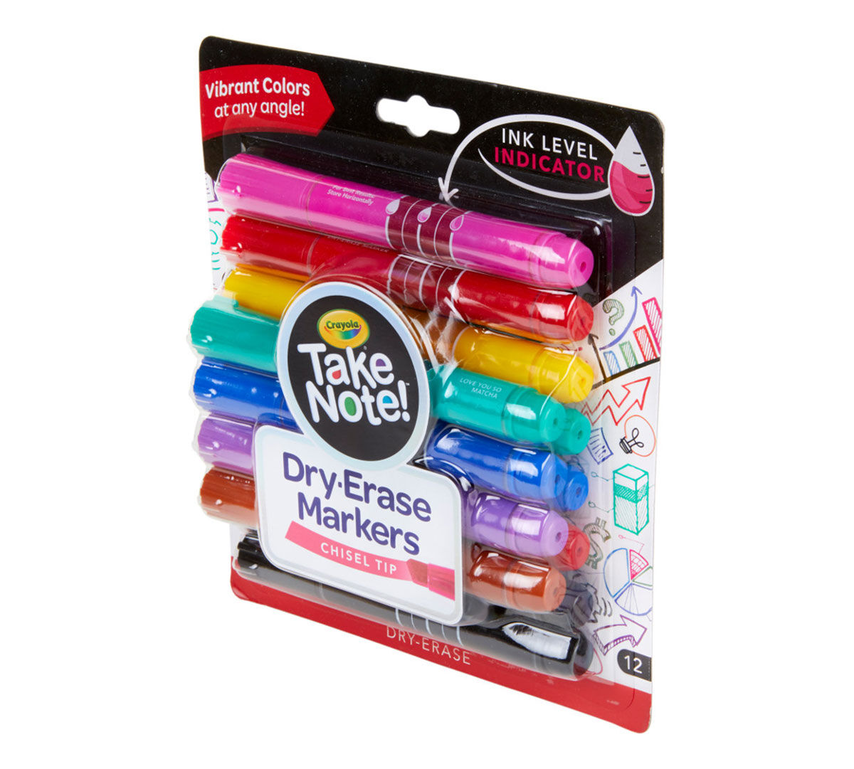 Low Odor Dry Erase Markers, 12 Assorted Colors Crayola