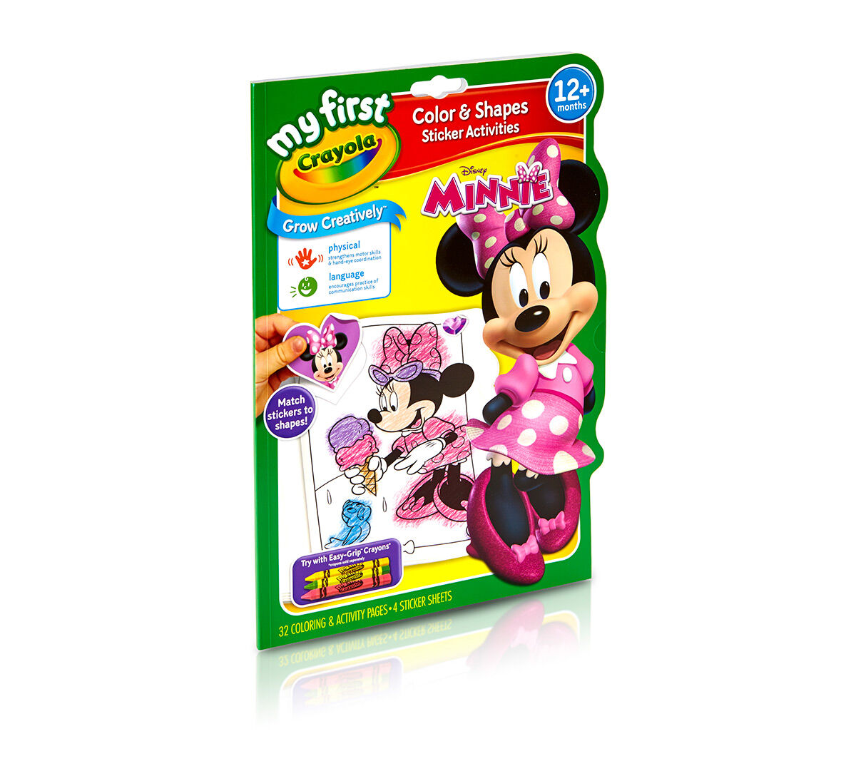 Minnie mouse coloring book with crayons