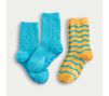 Crayola x kohl's kids 2-pack reverse terry eyelash wave socks, blue atoll