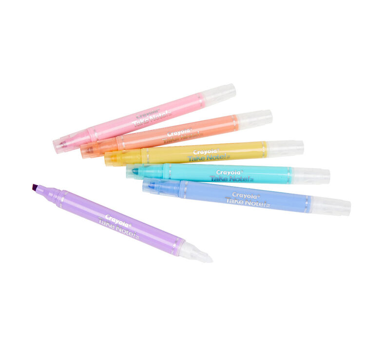 Take Note Pastel Erasable Highlighters, 6 Count | Crayola